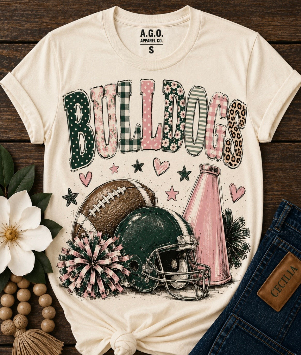 Bulldogs with pink megaphone