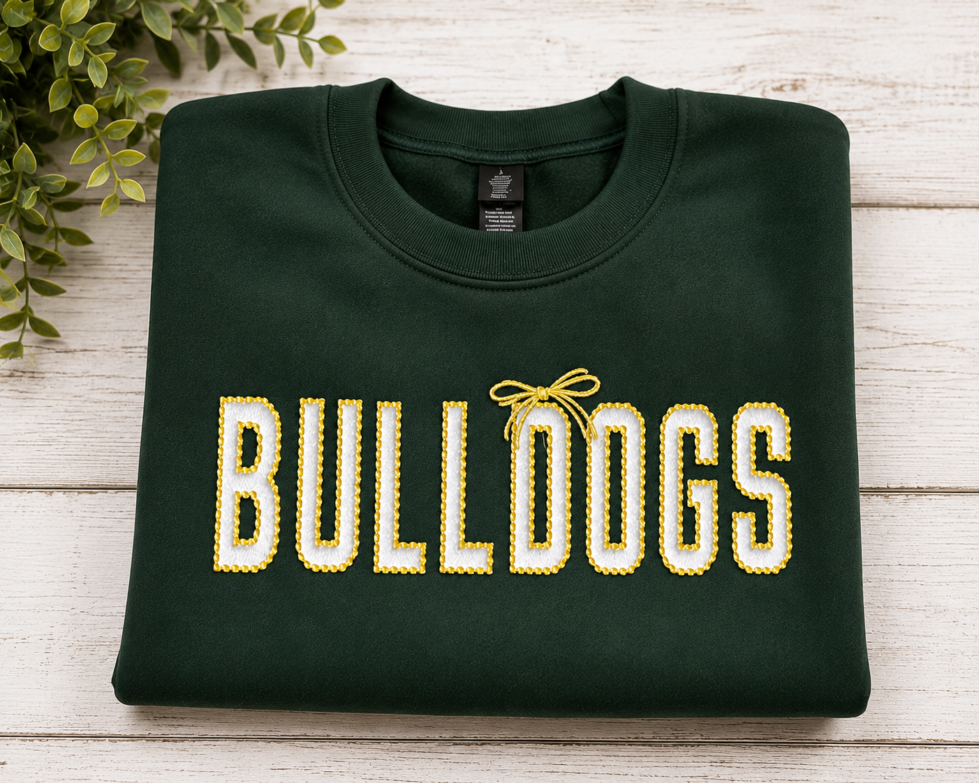 Bulldogs Glitter with Bow Sweatshirt