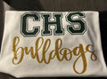 CHS gold glitter bulldogs